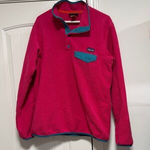 Patagonia Synchilla Fuchsia Fleece with Teal Trim sweatshirt